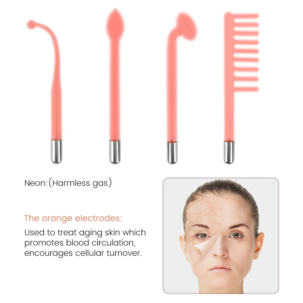 High Frequency Electrode Wand Machine Handheld Skin Tightening Acne Spot Wrinkles Remover